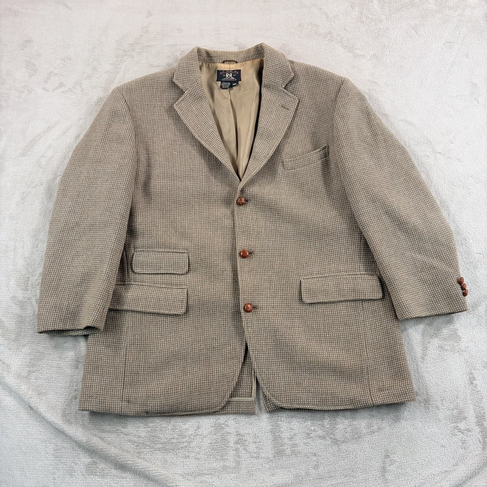 Vintage RRL Ralph Lauren Double RL Wool Tweed Sport Coat Blazer Jacket 2XL USA